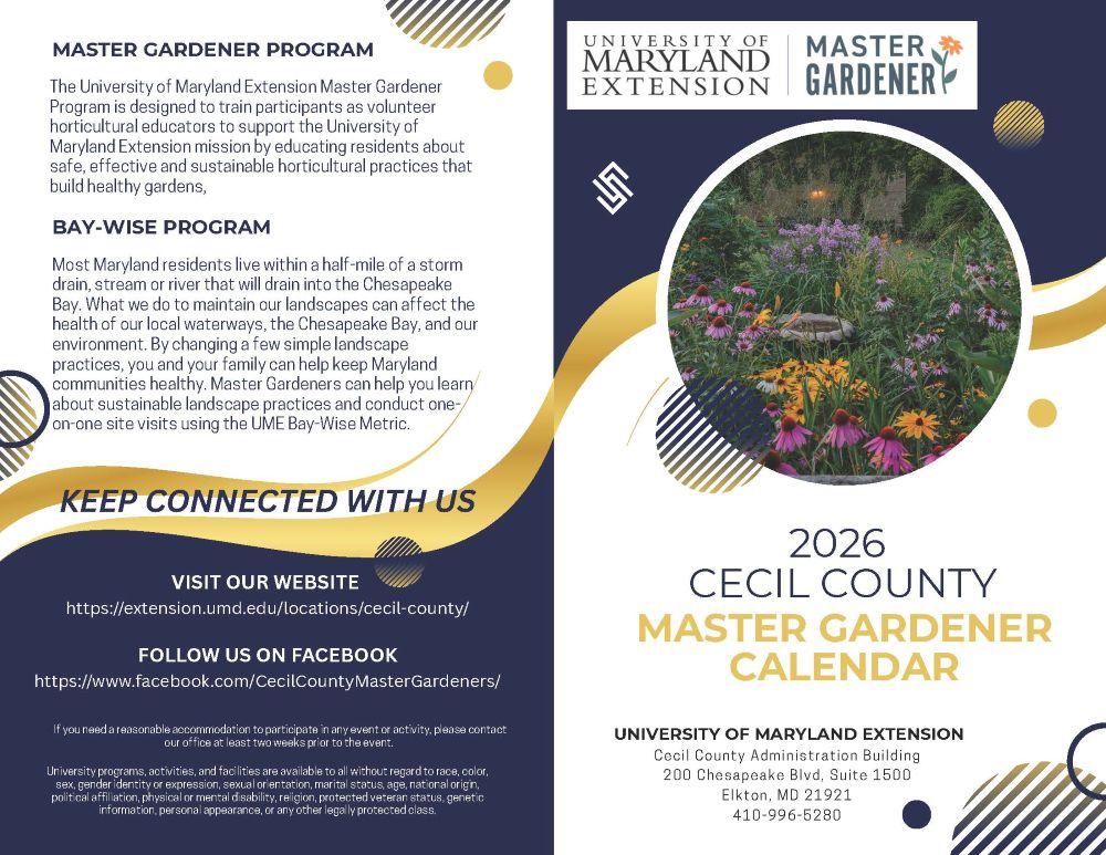 Master Gardener Calendar 2026 Brochure Outside Pages