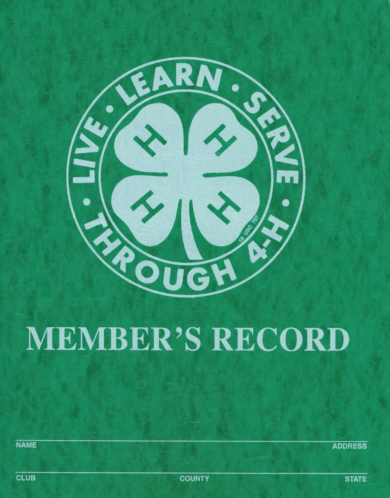 4-H Record book