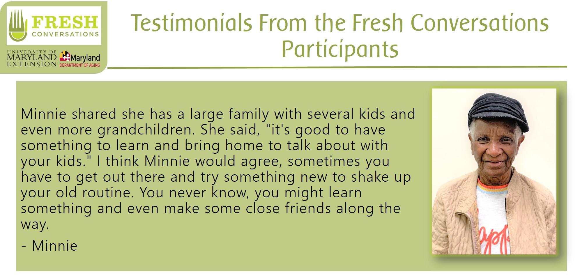 Fresh Conversations Testimonial 1