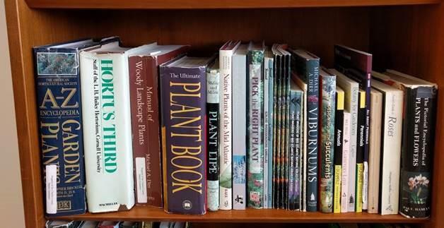 Library books on gardening