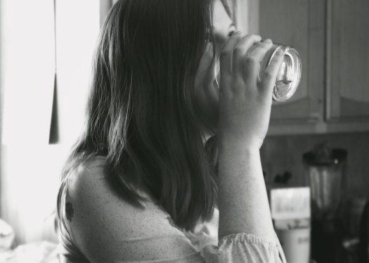 Lady drinking water